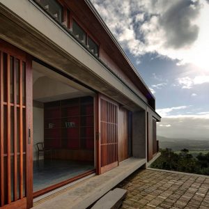 A charming house with wooden doors and windows